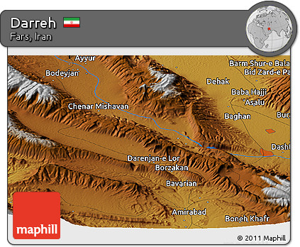 Physical Panoramic Map of Darreh