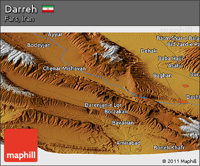 Physical Panoramic Map of Darreh
