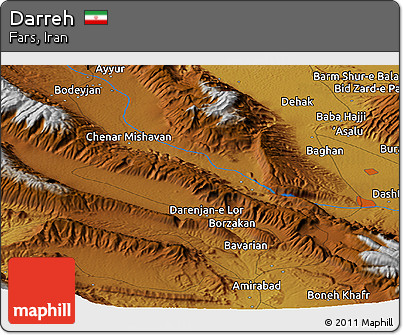 Physical Panoramic Map of Darreh