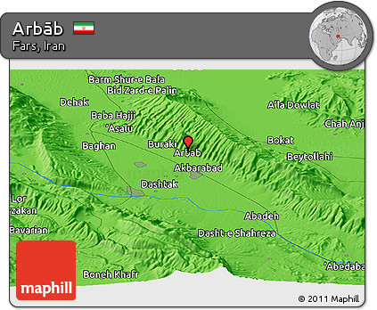 Political Panoramic Map of Arbāb