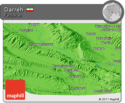 Political Panoramic Map of Darreh