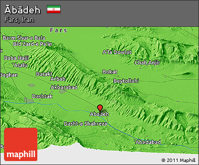Political Panoramic Map of Ābādeh