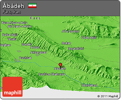 Political Panoramic Map of Ābādeh