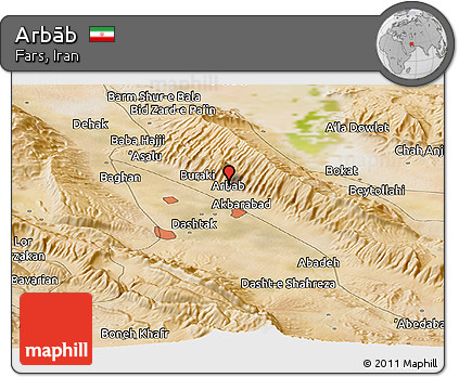 Satellite Panoramic Map of Arbāb