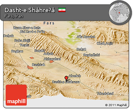 Satellite Panoramic Map of Dasht-e Shāhreẕā