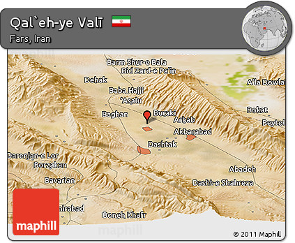 Satellite Panoramic Map of Qal`eh-ye Valī