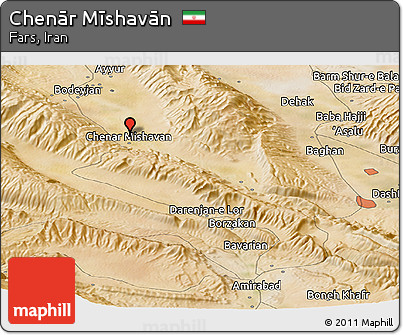 Satellite Panoramic Map of Chenār Mīshavān