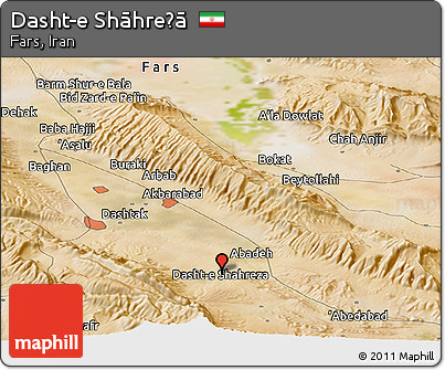 Satellite Panoramic Map of Dasht-e Shāhreẕā