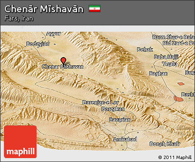 Satellite Panoramic Map of Chenār Mīshavān
