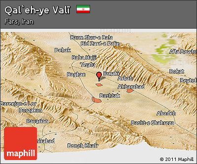 Satellite Panoramic Map of Qal`eh-ye Valī