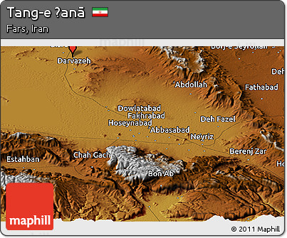 Physical Panoramic Map of Tang-e Ḩanā