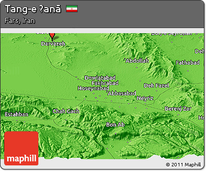 Political Panoramic Map of Tang-e Ḩanā