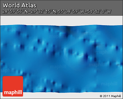 Physical 3D Map of the Area around 29° 16' 6" N, 55° 10' 29" W