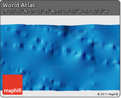 Physical 3D Map of the Area around 29° 16' 6" N, 55° 10' 29" W