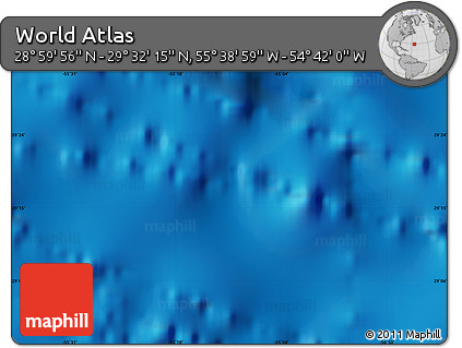 Physical Map of the Area around 29° 16' 6" N, 55° 10' 29" W