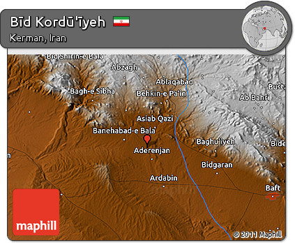 Physical 3D Map of Bīd Kordū'īyeh