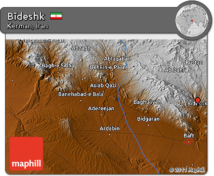 Physical 3D Map of Bīdeshk
