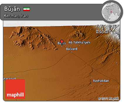 Physical 3D Map of Būjān