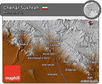 Physical 3D Map of Chenār Sūkhteh