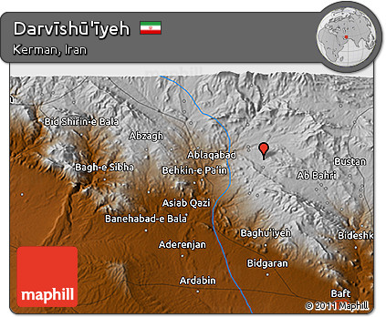 Physical 3D Map of Darvīshū'īyeh