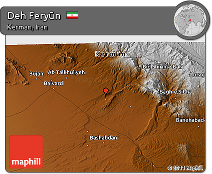 Physical 3D Map of Deh Feryūn