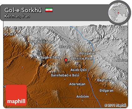 Physical 3D Map of Gol-e Sorkhū
