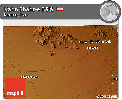 Physical 3D Map of Kahn Shahr-e Bālā