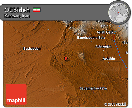 Physical 3D Map of Oūbīdeh