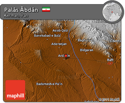 Physical 3D Map of Palās Ābdān