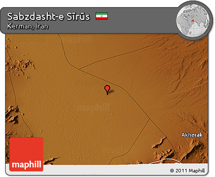 Physical 3D Map of Sabzdasht-e Sīrūs