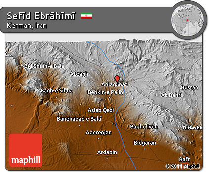 Physical 3D Map of Sefīd Ebrāhīmī