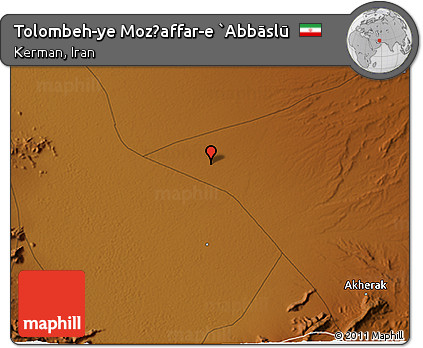 Physical 3D Map of Tolombeh-ye Moz̧affar-e `Abbāslū