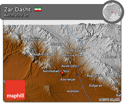 Physical 3D Map of Zar Dasht