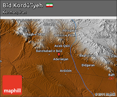 Physical 3D Map of Bīd Kordū'īyeh
