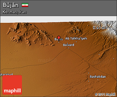 Physical 3D Map of Būjān