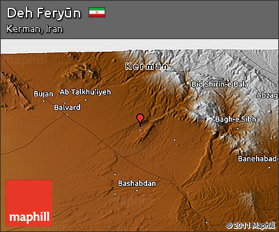 Physical 3D Map of Deh Feryūn