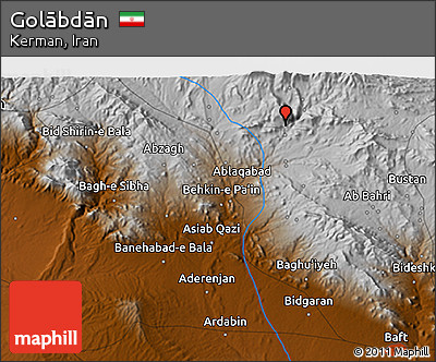 Physical 3D Map of Golābdān