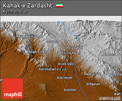 Physical 3D Map of Kahak-e Zardasht