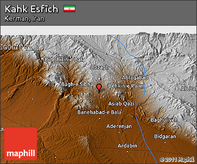 Physical 3D Map of Kahk Esfīch