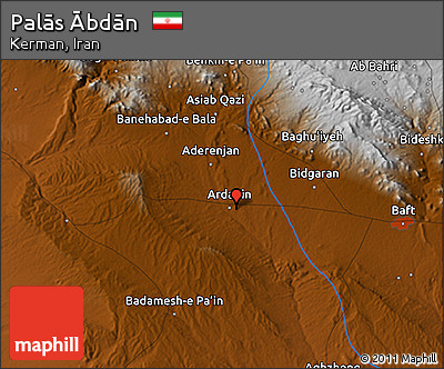 Physical 3D Map of Palās Ābdān
