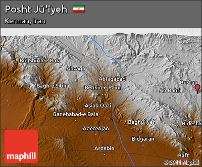Physical 3D Map of Posht Jū'īyeh