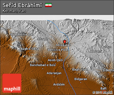 Physical 3D Map of Sefīd Ebrāhīmī