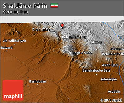 Physical 3D Map of Shaldān-e Pā'īn