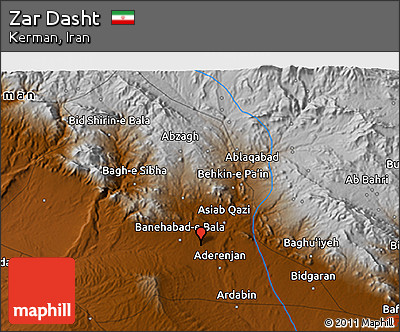 Physical 3D Map of Zar Dasht