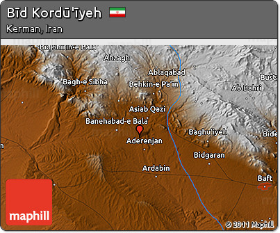Physical 3D Map of Bīd Kordū'īyeh