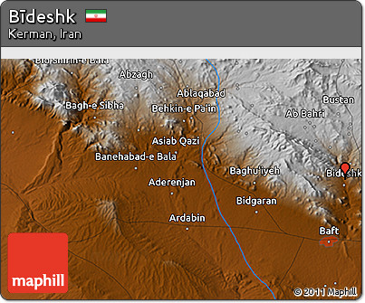 Physical 3D Map of Bīdeshk