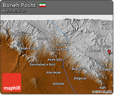 Physical 3D Map of Boneh Posht