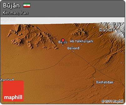 Physical 3D Map of Būjān
