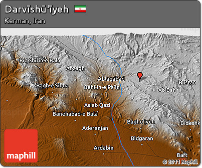Physical 3D Map of Darvīshū'īyeh