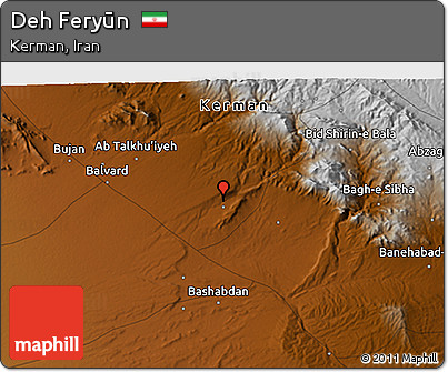 Physical 3D Map of Deh Feryūn